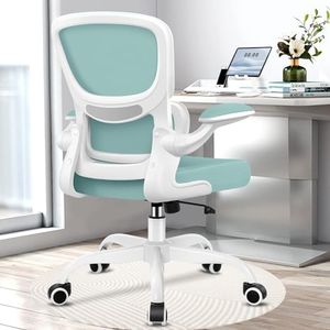 Razzor Office Chair, Ergonomic Desk Chair with Lumbar Support and Adjustable Armrests, Breathable Mesh Mid Back Computer Chair, Reclining Task Chair for Home Office, RZ2202-Mint Green