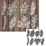 8Pcs/Set Leaf Metal Die Cuts,Various Leaves Plant Flower Cutting Dies Cut Stencils for DIY Scrapbooking Album Decorative Embossing Paper Dies Card Making