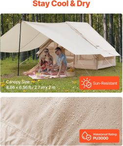 VEVOR 8-12 Person Inflatable Camping Tent – 4 Season Glamping, Skylights, Stove Jack