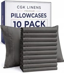King Pillow Cases Set of 10 - Ultra Soft Hotel Quality Pillowcase Covers - Comfy & Wrinkle Free - Shrink, Stain and Fade Resistant - Soft, Machine Washable Pillow Protectors - 10 Piece Set - Charcoal