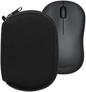kwmobile Funda Compatible con Logitech M220 Silent / M235 / M185 - Estuche de Neopreno con Cremallera para ratón - Carcasa en Negro