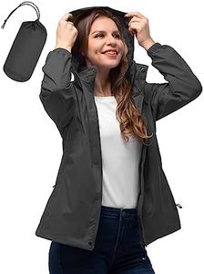 33,000ft Women's Rain Jacket Waterproof Lightweight Packable Raincoat with Hood for Golf Hiking Travel Windbreaker