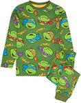 Teenage Mutant Ninja Turtles Kids Pyjamas | Boys Girls Leonardo Michelangelo Donatello Raphael Characters Green T-Shirt Long Bottoms Pjs | TMNT Merchandise 5-6 Years