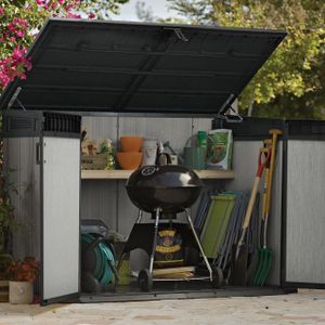 Keter Grande Store Outdoor Storage Shed – Double Door, Grey Duotech+, All-Weather, Fade-Free