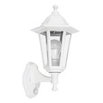 MiniSun Traditional Victorian Style Matt White Outdoor Garden Security IP44 Rated Wall Light Lantern - Featuring an Integrated PIR Motion Detector Sensor