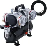 Master Airbrush TC-848 Air Compressor - 1/3 HP, 4-Cylinder, 4L Air Tank, 78L/Min Flow, Multi-Airbrush & Spray Gun Support, Diaphragm Regulator, Portable Handle - Ideal for Artists & All Skill Levels!