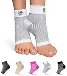 PLANTAR FASCIITIS COMPRESSION SOCKS / SLEEVES for men and women - Premium foot and ankle support to relieve pain, improve circulation and heal your feet, arches and heels - 1 White Pair - Large