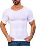 Gleefeat Mens Shapewear Slimming Body Shaper Compression Shirt for Men Tummy Control Undershirt Gynecomastia Abs Abdomen Tops