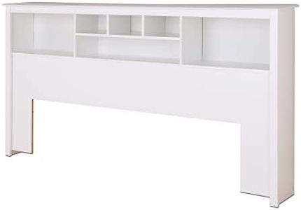 (King, White) - Prepac WSH-8445 Monterey King Size Storage Headboard - White