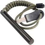 hiSpkNix 4 Inch Ferrocerium Flint Fire Starter with Paracord Lanyard, Survival Fire Steel Rod Kit Includes Striker, 4" L x 3/8" D
