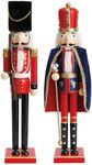 THE TWIDDLERS 2 Pack 20 Inch Wooden Nutcracker Christmas Decor King & Beefeater Soldier - Decorative Christmas Nutcracker Figures, Nutcracker Christmas Decorations, Cascanueces de Navidad in Gift Box