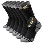 Stoeury Merino Wool Hiking Socks Men Women, Thick Cushioned Walking Socks, Anti Blister Breathable Crew Sports Work Running Sock 3 Pairs