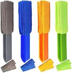 4 Pack Blinds Duster, Window Blinds Cleaner Duster Brush with 4 Microfiber Sleeves, Blinds Cleaning Tools for Window Blinds, Air Conditioner Vents, Fans, Car Vents...