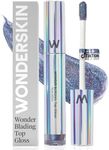 Wonderskin WONDER BLADING Top Gloss - Blue Glitter Lip Gloss, Hydrating and High Shine Finish Lip Makeup (Blue Glitter)