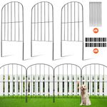 VEVOR 610x330-28 24in(H) x30ft(L) Animal Barrier, Underground Decorative Garden 2 Inch Spike Spacing, Metal Dog Fence for The Yard and Outdoor Patio, 28 Pack, Black