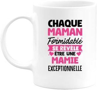 quotedazur - Mug Chaque Maman Formidable Se Révèle Être Une Mamie Exceptionnelle - Cadeau Future Mamie - Surprise Annonce Grossesse Garçon/Fille Naissance Bébé Gender Reveal
