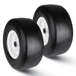 New Flat Free Mower Tire on Steel Wheel 13x6.50-6 for 38"-68" Deck Hand-Push Lawn Mowers Tractor - Hub 4"-7.1" with 3/4" Greased Bushing 136506 T161 (2 Pack)