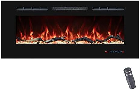 VINEMOUNT 30" Electric Fireplaces Inserts, Recessed & Wall-Mounted Fireplace Heater with Thermostat, Multicolor Flames,Timer, Black…