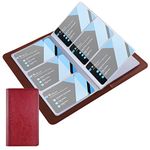 Teskyer Business Card Holder, High Capacity Business Card Organizer Book for Men & Women, Credit Card Organizer Name Card Holders Binder File Sleeve Storage, 156 Slots(Wine red)