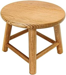 CONSDAN Kids Stool, Milking Stool, USA Grown Oak, Plant Stand, Handcrafted Solid Wood Stool, 9" Low Stool, Round Step Stool, Wooden Stool for Kids, Small Short Stool, Shoe Changing Stool(Natural)