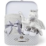 Baby Box Shop New Baby Gifts Set - 3 Baby Essentials and a Newborn Hamper Create a Premium Newborn Gift Set, New Baby Hamper Basket Girl, New Born Baby Gift - Baby Shower Hamper for Newborn - Zebra