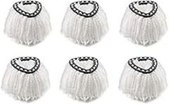 6pcs Replacement Mop Head, Universal 360° Microfiber Spin Mop Compatible with Vileda EasyWring 2-in-1 Turbo Mop Replacement Head Refill .White