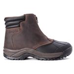 Propet Men's Blizzard Mid Zip Calf Boot, Brown/Black, 10.5 Wide