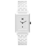 MVMT Signature Square Watches for Women - Premium Minimalist Women’s Watch - Analog, Stainless Steel, 5 ATM/50 Meters Water Resistance - Interchangeable Band - 24mm, Gloss White, 26 MM, Signature