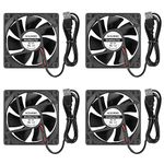 ACEIRMC 4pcs 80mm USB Fan 5V Brushless 8025 80x25mm for Cooling DIY PC Computer Case 3D Printer CPU Coolers Radiators (5V USB)