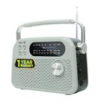 iBELL FM730BT Portable FM Radio with Bluetooth Speaker, USB, SD Slot, MP3 Player & Dynamic Speaker, 3 Band, Rechargeable with C-Type Charging Port (White)