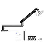 NEEWER Microphone Stand, Low Profile Damped Mic Holder Boom Arm Desk Mount with Ball Head & 3/8" 5/8" Adapters Compatible with Blue Yeti Snowball HyperX QuadCast SoloCast Shure, Max Load 3.3 lb, MS007