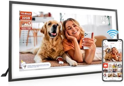 Frameo 15.6 Inch Large Digital Photo Frame, Digital Picture Frame with 32GB, 1920 * 1080 IPS HD Touch Screen, Tabletop&Wall-Mounted,Birthday,Wedding,Gifts for men/women/couples/Father/Mom/grandparents