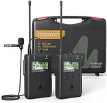MAONO Wireless Lavalier Microphone System, Lapel Mic with -10dB Attenuation and Low Cut, Real-time Audio Monitoring, 48-Channel and Mute Compatible with Canon Nikon Sony DSLR, Camcorders(AU-WM730)