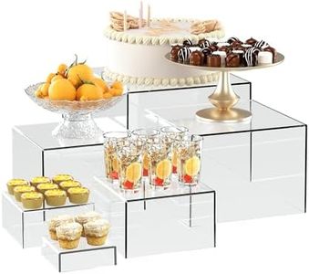 OKBHTS 6 Clear Acrylic Boxes for Display as Buffet Risers and Stands, Food Display Risers for Party, Buffet Table, Food Stands for Display Party ( Clear )