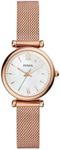 Fossil Women's ES4433 Fossil Carlie Rose Gold-Tone Analogue Wrist Watch, Gold, Small