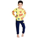 Clothe Funn Boy's Cotton Coordinate Set (SET-HS001_Yellow Aop, Navy_9 Years-10 Years)