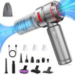 Handheld Car Cordless Vacuum Cleaner: 16000Pa Powerful Mini Hand Held Vacuum Cleaners - 6000mAh Portable Handheld Vacuums with 3 Filters - USB Rechargeable Vacuuming Wireless for Car Pet Hair Bed Home