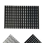 Nicoman Shower Mat Non-Slip Bath Drainage Matt Slatted Duckboard Design| BLACK - (64x43cm / 25x17 inches)