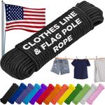 TECEUM Rope – 1/4” & 3/8” – 90 FT | 150 FT – Strong All-Purpose Utility Rope – Camping, Crafting, Flag Pole, Indoor & Outdoor – Polypropylene Nylon Poly Lightweight Diamond Braided Cord – Black