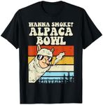 Wanna Smoke Alpaca Bowl Weed Funny Cannabis 420 Stoner Gift T-Shirt