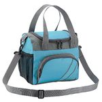 FATMUG Lunch Bags for Office Men and Women Stylish, Insulated Tiifin Bag - Blue, Grey