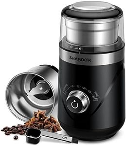 SHARDOR Adjustable Coffee Bean Grinder Electric, Herb/Spice Grinder, Espresso Grinder with 1 Removable Stainless Steel Bowl, Black