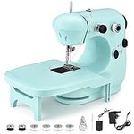 Mini Sewing Machine with Extension Table, Portable Electric Sewing Machine with Sewing Accessories for Beginners, Household DIY Hand Sewing Machine With Foot Pedal for Clothes, Curtains Home Travel