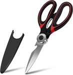 Carrot Kitchen Scissor For General Use Heavy Duty Kitchen Raptor Meat Shears Dishwasher Safe Stainless Steel Multi-function Scissors For Food, Chicken, Poultry, Fish - Color may vary (Pack of 2)