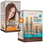 Kativa Brazilian Straightening− Formaldehyde Free // −Tratamiento Post Alisado Keratina - Champú 250 ml, Acondicionador 250 ml y Mascarilla 250 ml