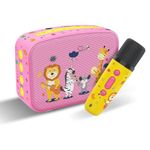 Saregama Carvaan Mini Kids with Wireless Mic - 300+ Pre-Loaded Stories, Rhymes, Learnings and Mantras with Rechargeable Battery/Bluetooth/USB/Aux in-Out/Play in Loop - Baby Pink