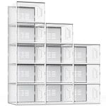 SEE SPRING XX-Large Shoe Storage Box Fit Size 13, Clear Plastic Stackable Shoe Organizer for Closet, Space Saving Sneaker Shoe Rack Containers Bins Holders for Entryway, Under Bed, 12 Pack Clear