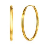 ChicSilver Gold Plated 30mm Hoop Earrings for Women Hypoallergenic Earring Loop Fashion Jewelry