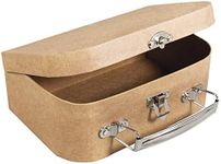 Rayher 67204000 Papier Mache Suitcase with Metal Handle, Sturdy Cardboard Carrying Case for Crafting, 12 x 8.5 x 5 cm