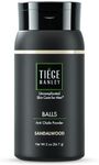 Tiege Hanley Mens Anti Chafe Powder, Sandalwood (1-Pack) - Foot, Thigh & Ball Powder for Irritation - Anti Chafing Powder Provides Long Lasting Moisture Absorption